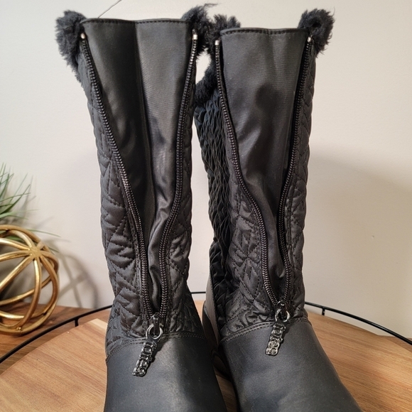 Totes Jonie Womens Black Waterproof Winter Boots Front Zip Insulated Size 8 - Picture 5 of 17